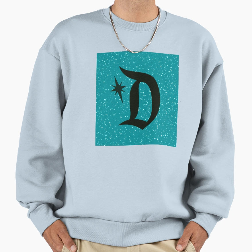 Starlite Magic D Logo Aqua Blue Sweatshirt - Trendy Graphic for Adults - T-Shirt, Sweatshirt, Hoodie