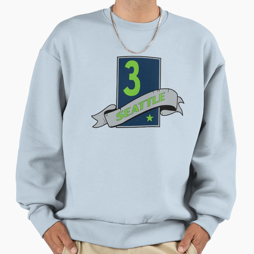 Seattle 3 Banner Emblem Sweatshirt - Streetwear Style Men Women - T-Shirt, Sweatshirt, Hoodie