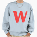 Big Red Alphabet Letter W Sweatshirt - Aesthetic Graphic Men Women - T-Shirt, Sweatshirt, Hoodie
