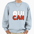 Oui Text Sweatshirt - Casual Everyday Wear Men Women - T-Shirt, Sweatshirt, Hoodie