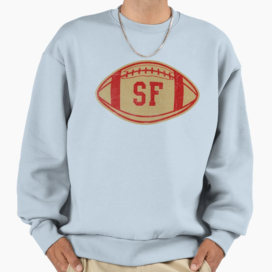 San Francisco Throwback Football Sweatshirt - Aesthetic Graphic Men Women - T-Shirt, Sweatshirt, Hoodie