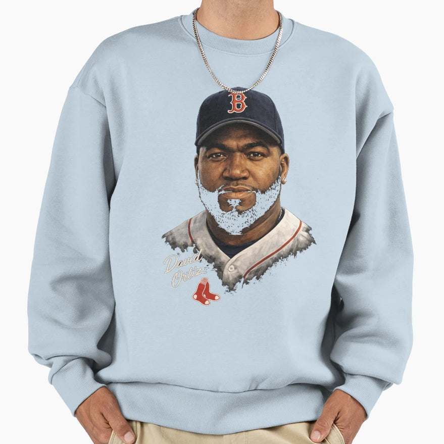 David Ortiz Boston Baseball Portrait Sweatshirt - Custom Art Print Unisex - T-Shirt, Sweatshirt, Hoodie