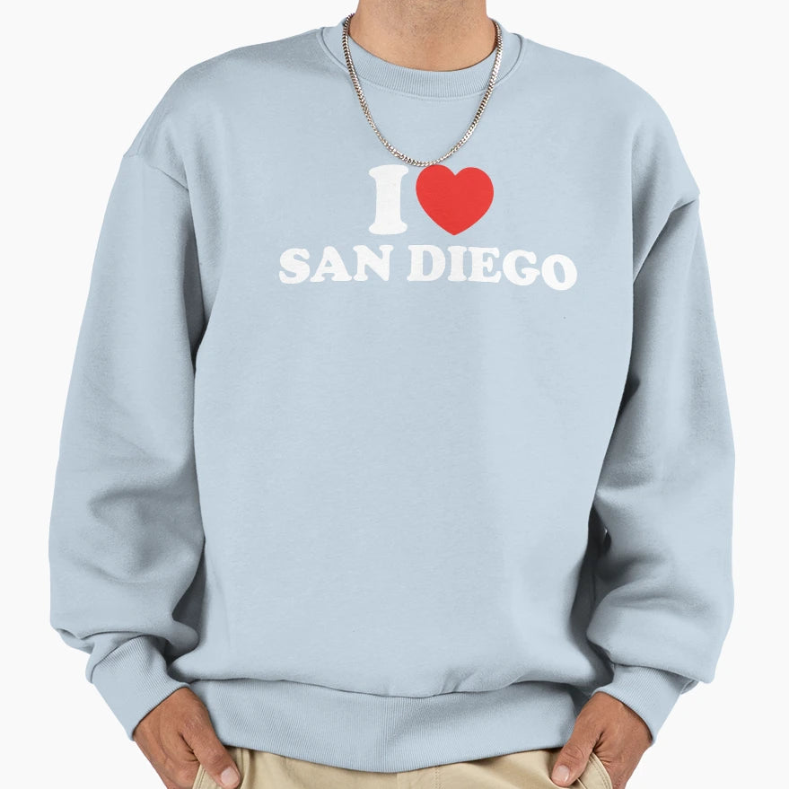 I Love San Diego Sweatshirt - Graphic Print Men Women - T-Shirt, Sweatshirt, Hoodie