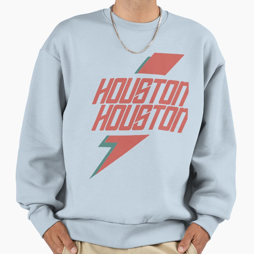 Houston Repeat Lightning Red Sweatshirt - Graphic Print Unisex - T-Shirt, Sweatshirt, Hoodie