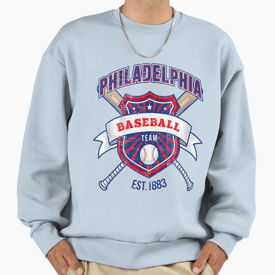 Distressed Philly Tailgate Sweatshirt - Casual Everyday Wear for Adults - T-Shirt, Sweatshirt, Hoodie