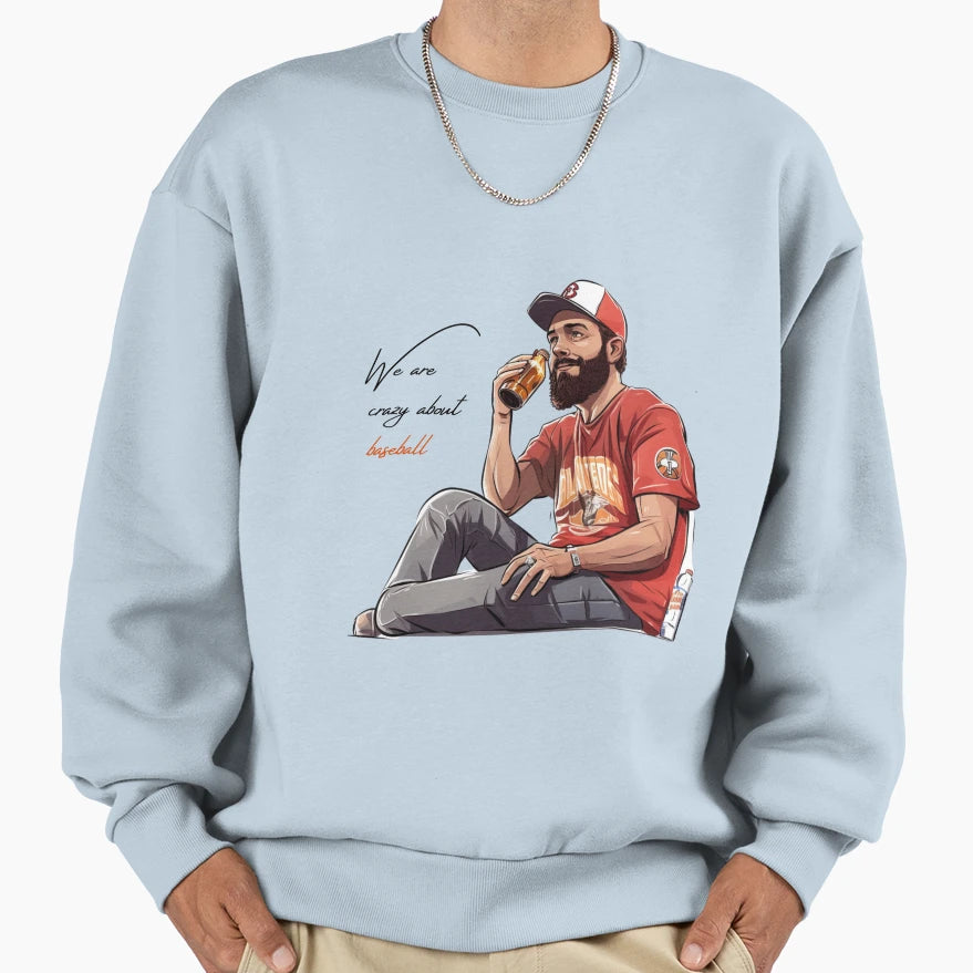 We Are Crazy About Baseball Gifts Sweatshirt - Minimalist Print for Adults - T-Shirt, Sweatshirt, Hoodie