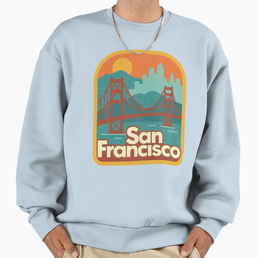 San Francisco Golden Gate Vibes Sweatshirt - Minimalist Print for Adults - T-Shirt, Sweatshirt, Hoodie
