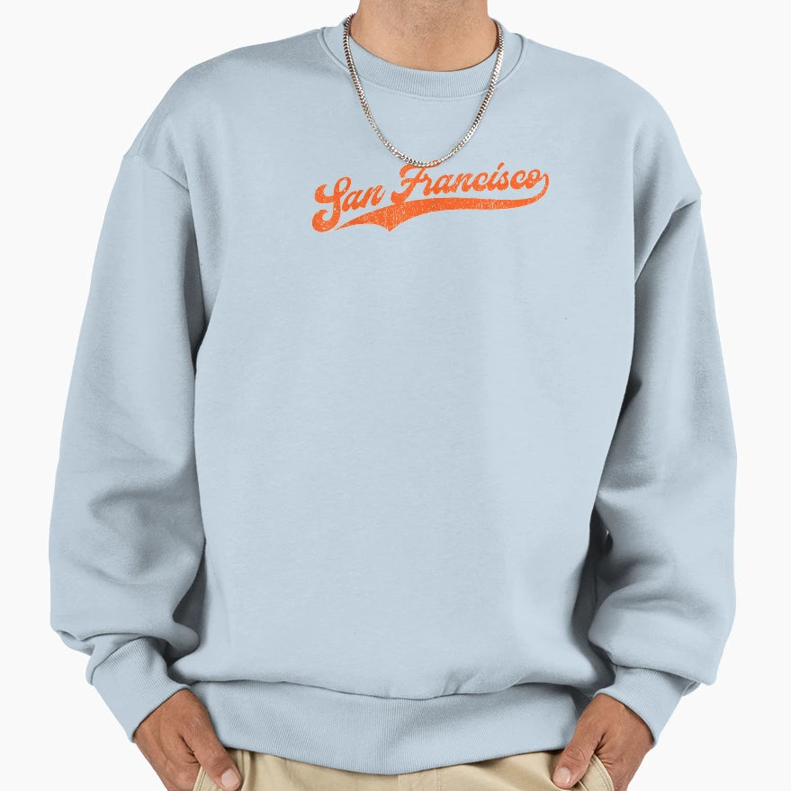 San Francisco Baseball Script Sf Game T-Shirt - Custom Art Print Men Women - T-Shirt, Sweatshirt, Hoodie