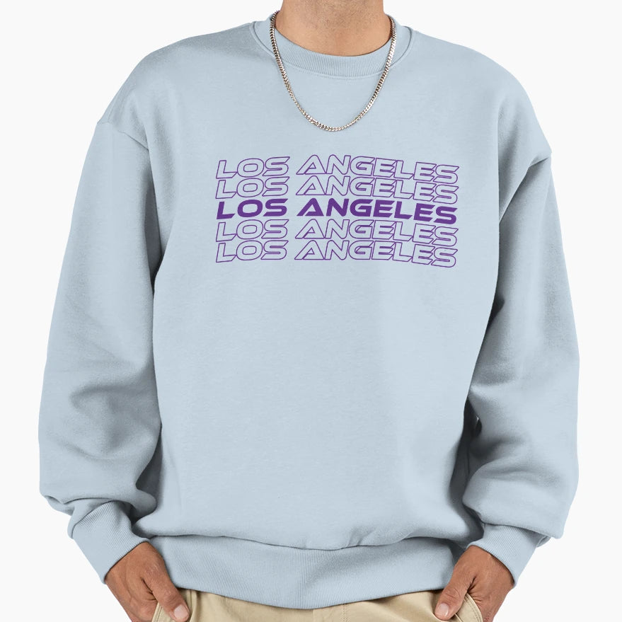 Los Angeles Purple Sweatshirt - Casual Everyday Wear for Adults - T-Shirt, Sweatshirt, Hoodie