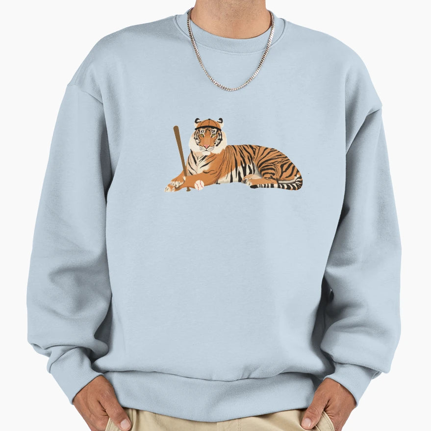 Baseball Tiger Sweatshirt - Trendy Graphic Men Women - T-Shirt, Sweatshirt, Hoodie