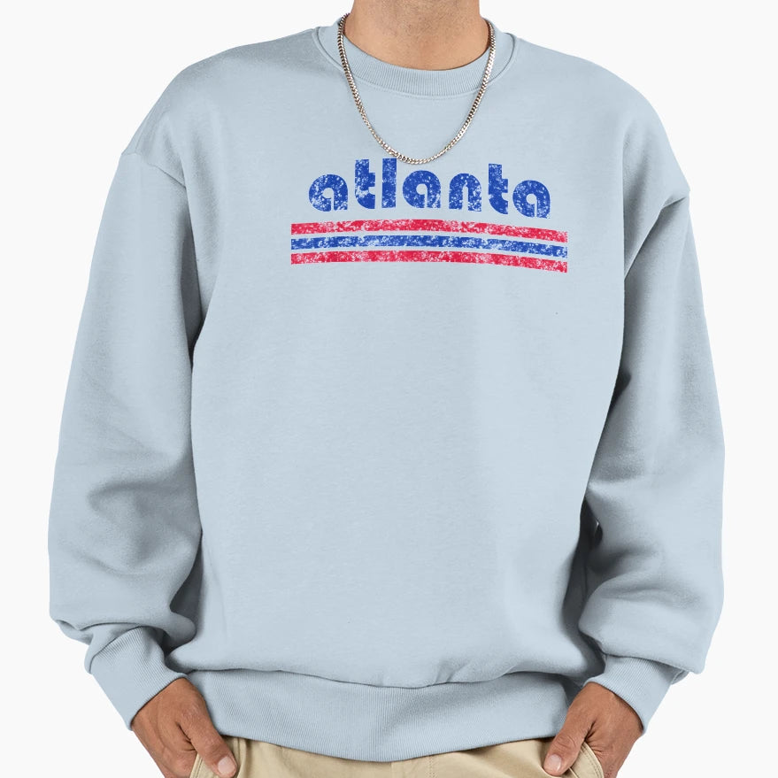 Atlanta Three Stripe Weathered T-Shirt - Graphic Print Men Women - T-Shirt, Sweatshirt, Hoodie