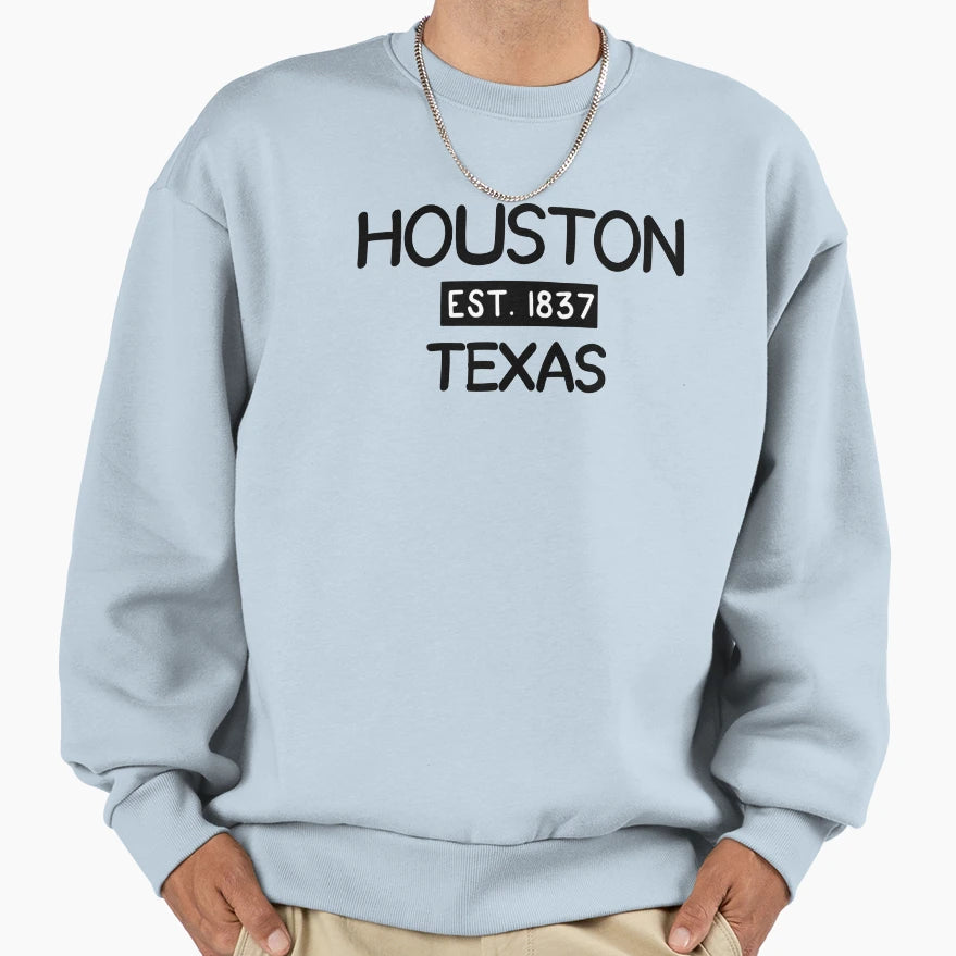 Houston Texas Sweatshirt - Custom Art Print Men Women - T-Shirt, Sweatshirt, Hoodie