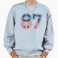 Number 87 Usa Sweatshirt - Aesthetic Graphic for Adults - T-Shirt, Sweatshirt, Hoodie