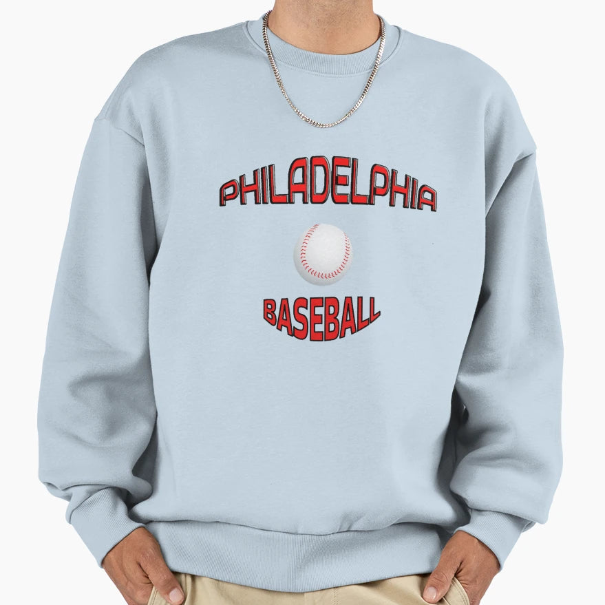 Philadelphia Philly Baseball Sweatshirt - Fun Novelty Design for Adults - T-Shirt, Sweatshirt, Hoodie