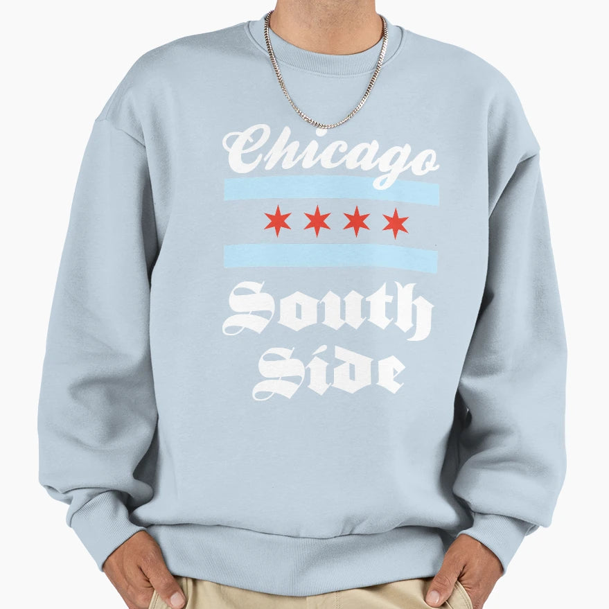 Chicago South Side Flag Illinois Usa Sweatshirt - Trendy Graphic Unisex - T-Shirt, Sweatshirt, Hoodie