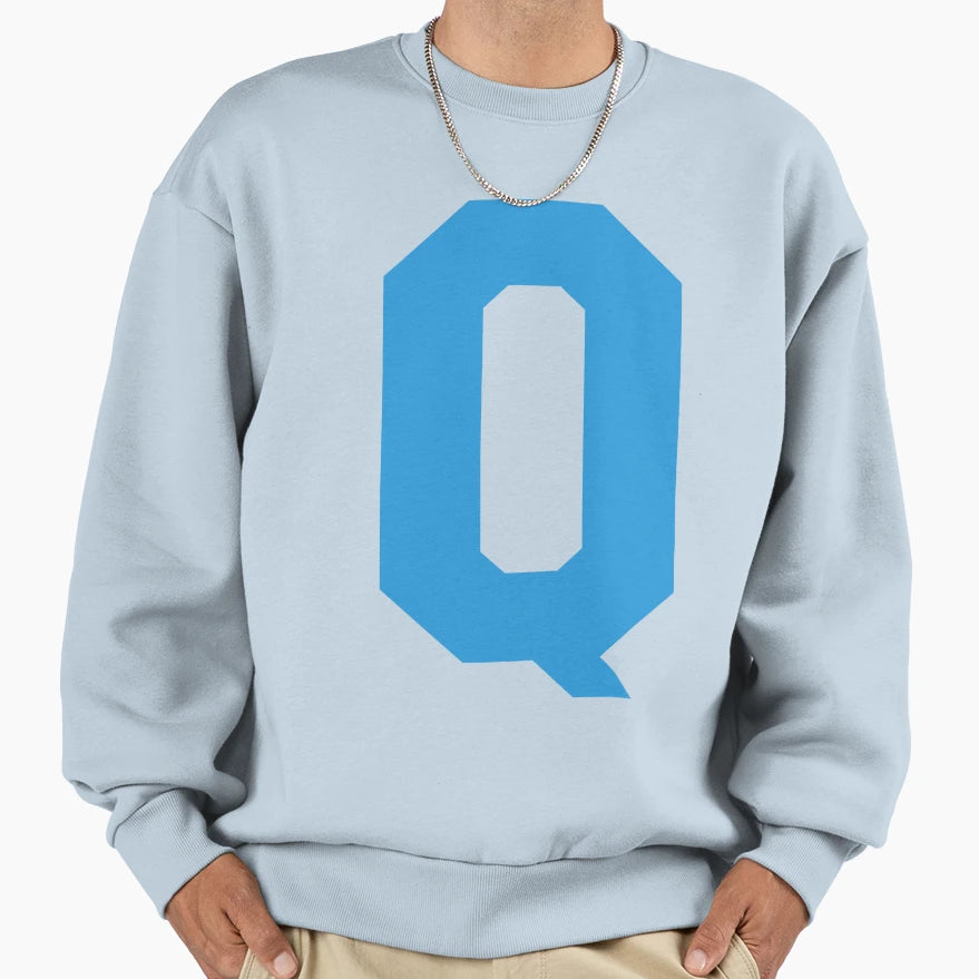 Alphabet Blue Q Sports Letter Q Sweatshirt - Fun Novelty Design Unisex - T-Shirt, Sweatshirt, Hoodie