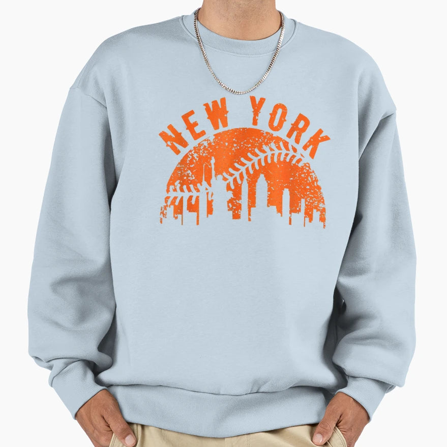 New York Ny Skyline Baseball Met T-Shirt - Casual Everyday Wear Men Women - T-Shirt, Sweatshirt, Hoodie