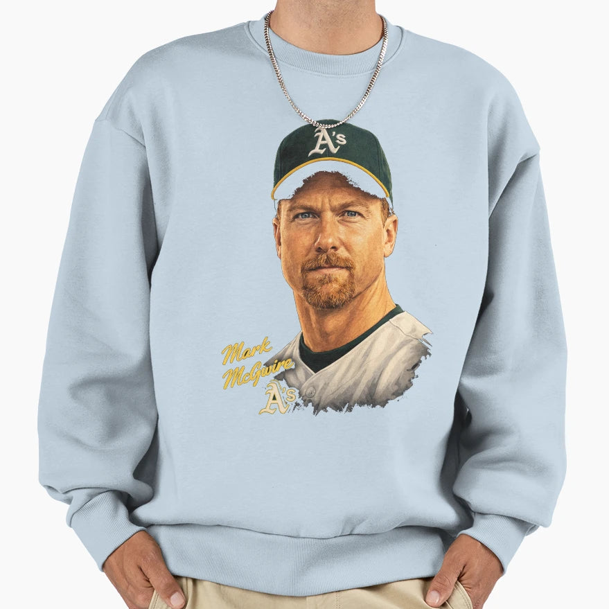 Mark Mcgwire Oakland As Baseball Sweatshirt - Streetwear Style Men Women - T-Shirt, Sweatshirt, Hoodie