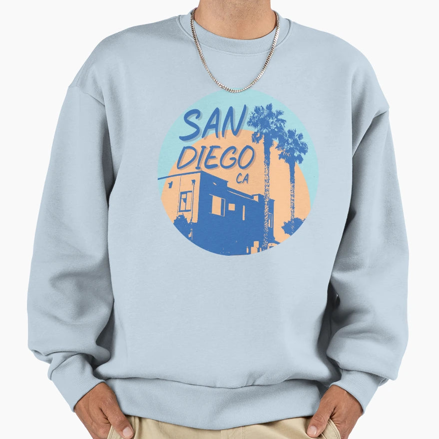 San Diego Palm Trees Sweatshirt - Casual Everyday Wear Unisex - T-Shirt, Sweatshirt, Hoodie