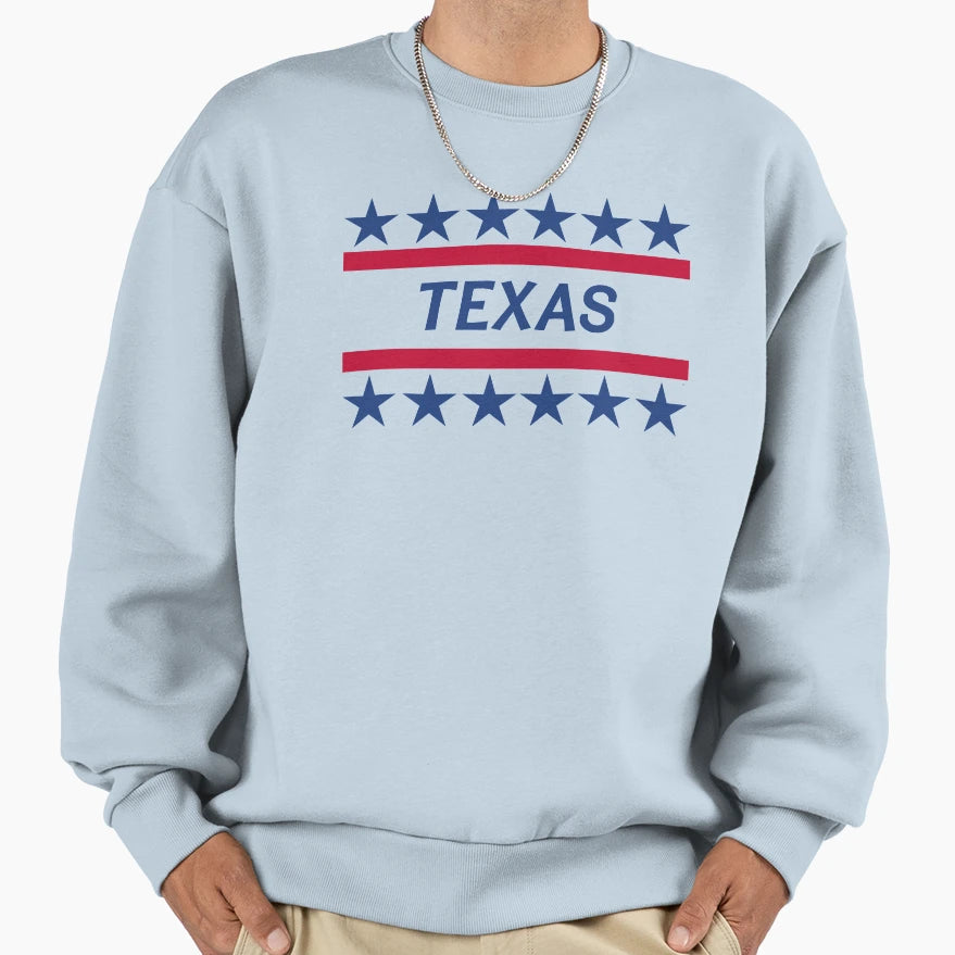 Texas Stars And Stripes Sweatshirt - Custom Art Print for Adults - T-Shirt, Sweatshirt, Hoodie