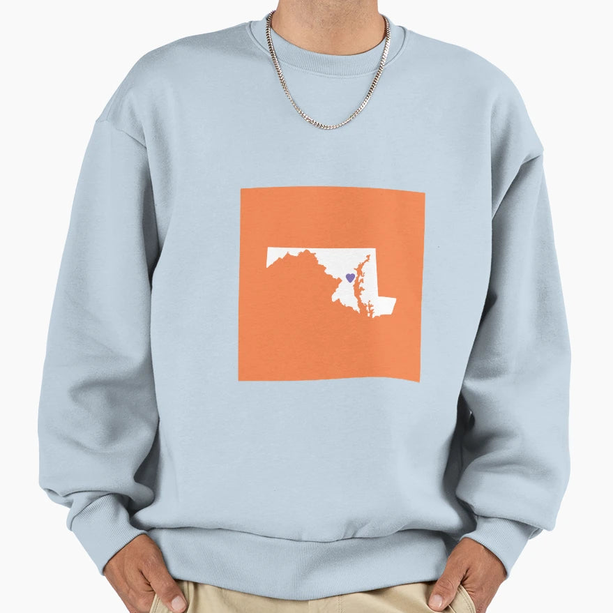 Maryland Love Sweatshirt - Casual Everyday Wear for Adults - T-Shirt, Sweatshirt, Hoodie