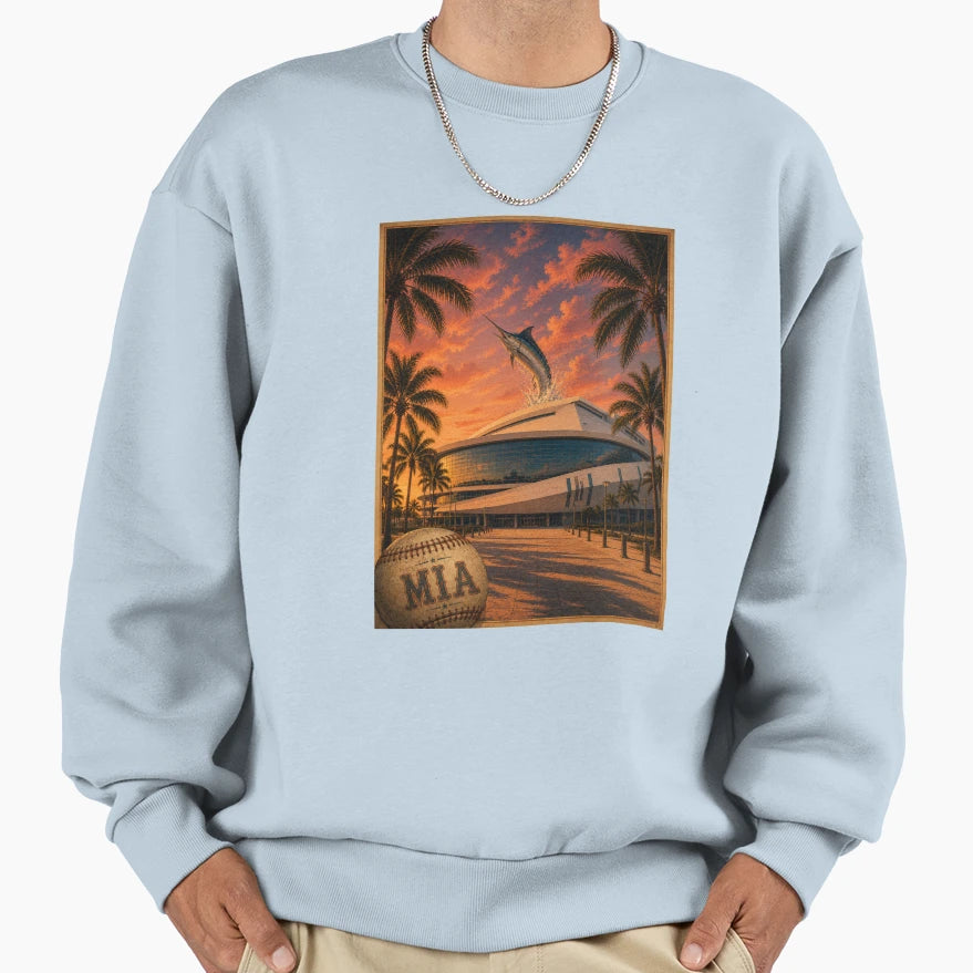 Miami Baseball Haven Sweatshirt - Graphic Print for Adults - T-Shirt, Sweatshirt, Hoodie