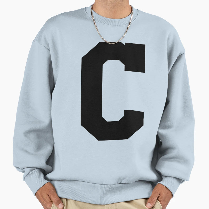 Alphabet Black C Sports Letter C Sweatshirt - Streetwear Style Men Women - T-Shirt, Sweatshirt, Hoodie