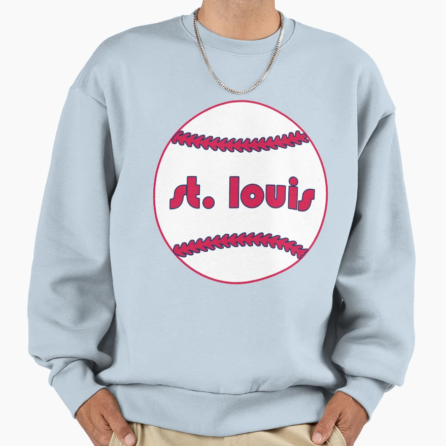 St Louis Throwback Baseball Sweatshirt - Graphic Print Unisex - T-Shirt, Sweatshirt, Hoodie