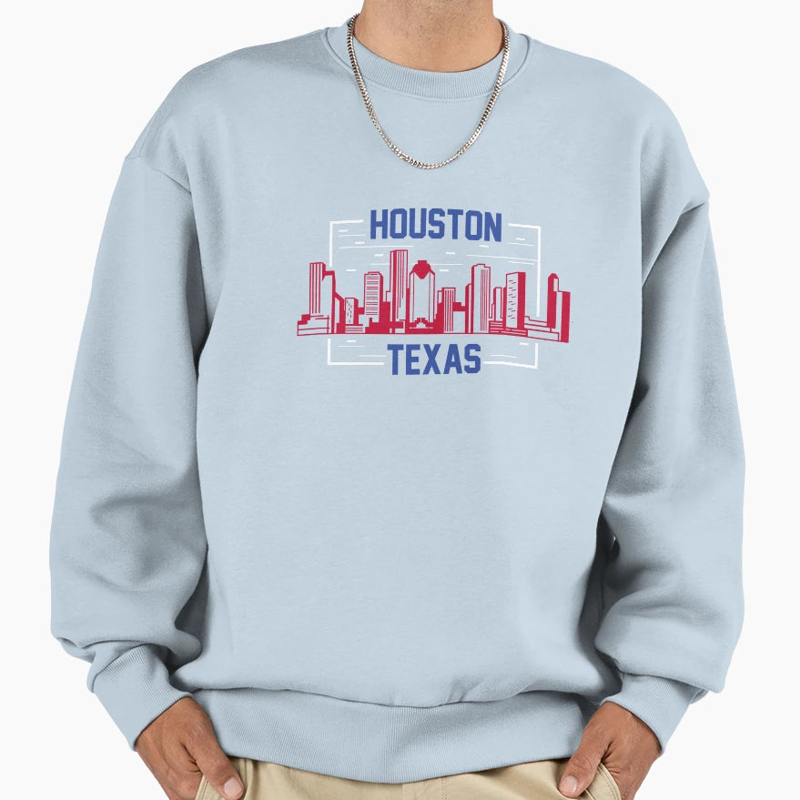 Houston Texas United States Sweatshirt - Custom Art Print Unisex - T-Shirt, Sweatshirt, Hoodie