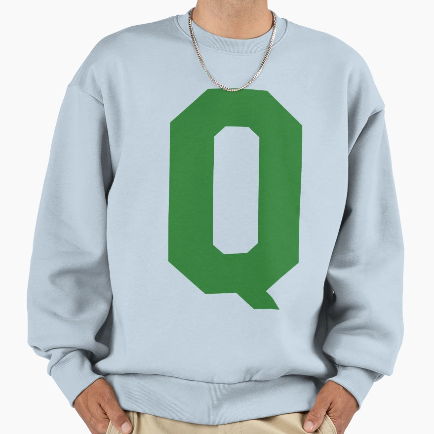 Alphabet Green Q Sports Letter Q Sweatshirt - Streetwear Style Men Women - T-Shirt, Sweatshirt, Hoodie