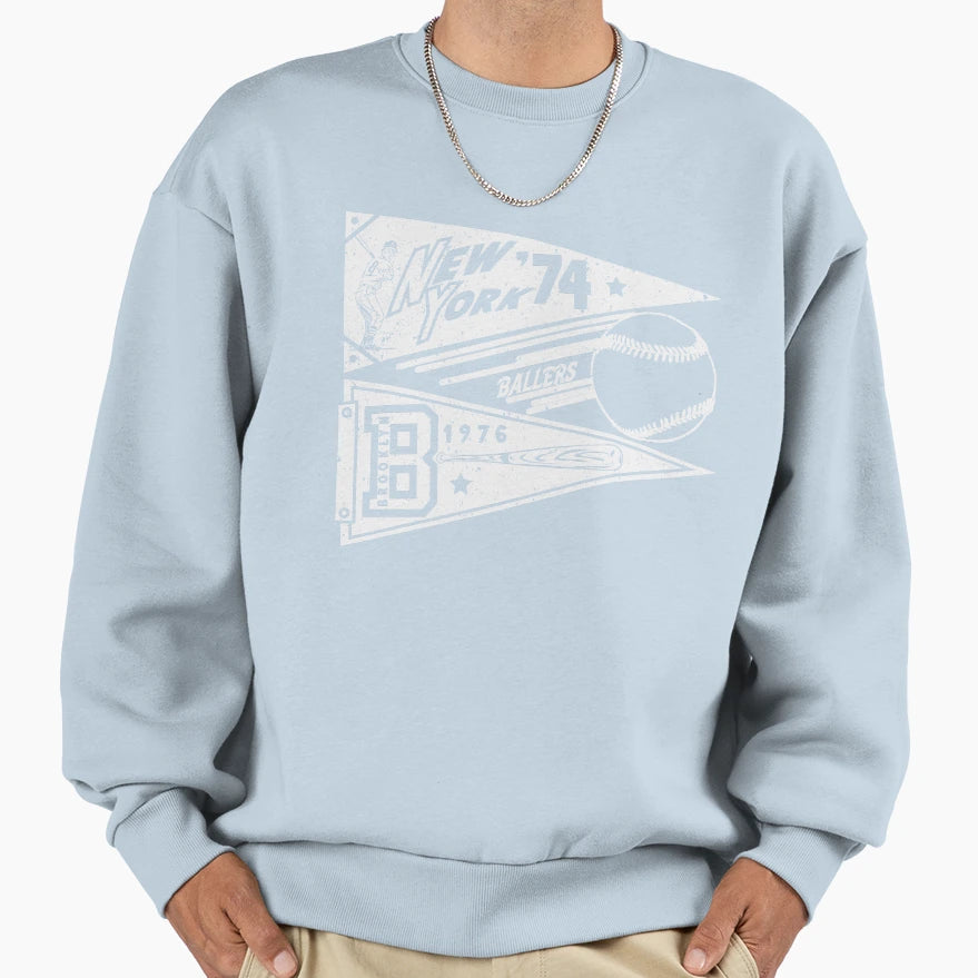 Baseball Usa New York Pennants Sweatshirt - Custom Art Print Unisex - T-Shirt, Sweatshirt, Hoodie