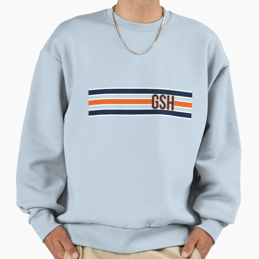 Chicago Bears Inspired Gsh Stripes Sweatshirt - Trendy Graphic Unisex - T-Shirt, Sweatshirt, Hoodie