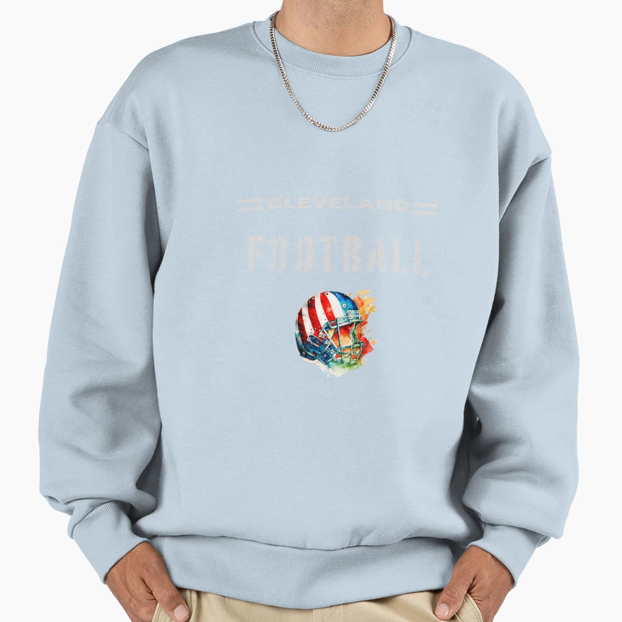Cleveland Football Usa Flag Helmet Sweatshirt - Minimalist Print Men Women - T-Shirt, Sweatshirt, Hoodie