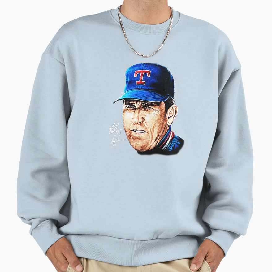 90S Baseball Nolan Ryan Rangers Sweatshirt - Fun Novelty Design for Adults - T-Shirt, Sweatshirt, Hoodie