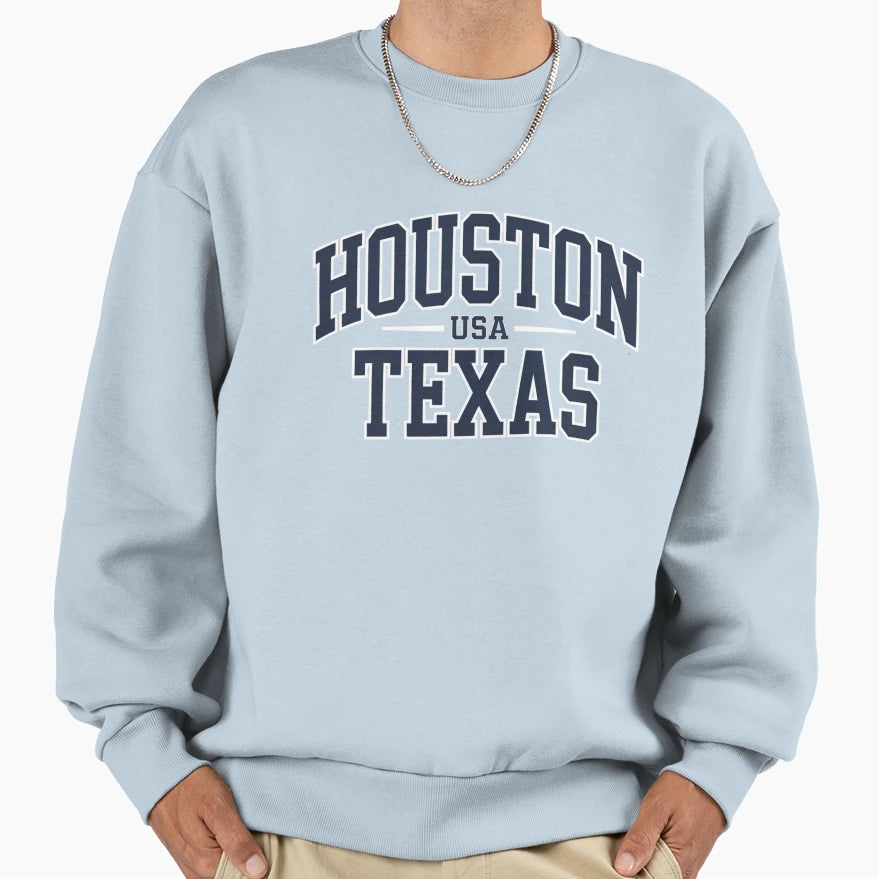 Houston Usa Texas Single Color Sweatshirt - Unique Graphic Men Women - T-Shirt, Sweatshirt, Hoodie