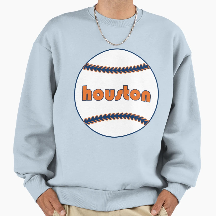 Houston Throwback Baseball Sweatshirt - Minimalist Print Men Women - T-Shirt, Sweatshirt, Hoodie