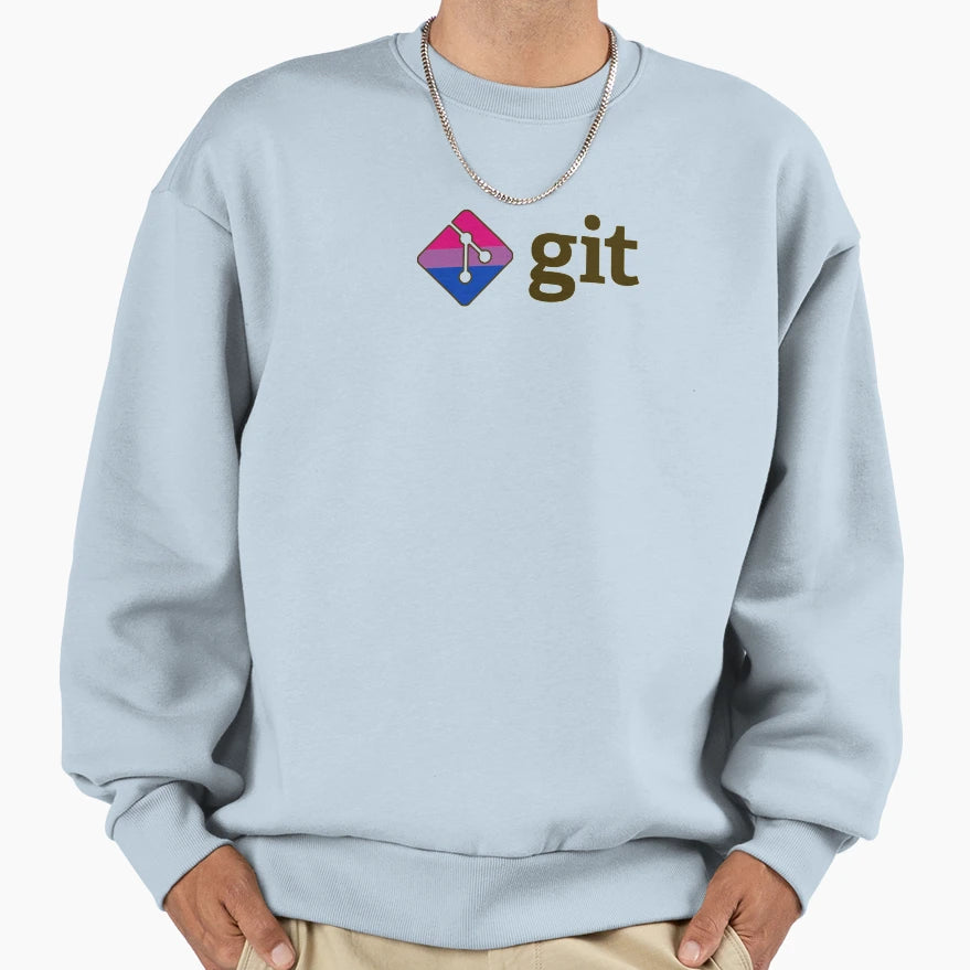 Bisexual Pride Git Logo Sweatshirt - Unique Graphic for Adults - T-Shirt, Sweatshirt, Hoodie