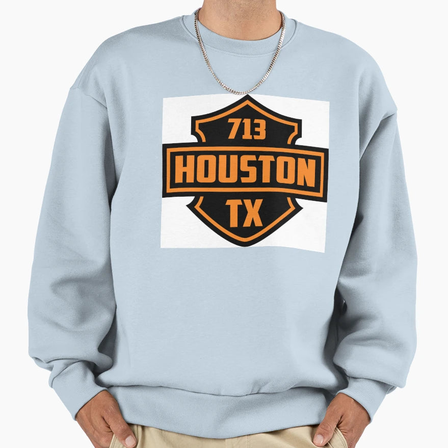 Houston Harley Theme Sweatshirt - Fun Novelty Design Unisex - T-Shirt, Sweatshirt, Hoodie