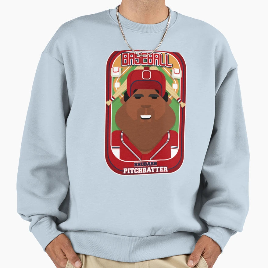 Baseball Red Blue White Rhubarb Sweatshirt - Novelty Apparel Unisex - T-Shirt, Sweatshirt, Hoodie