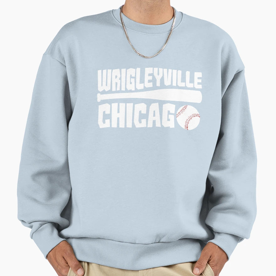 Wrigleyville Chicago Baseball Sweatshirt - Graphic Print for Adults - T-Shirt, Sweatshirt, Hoodie