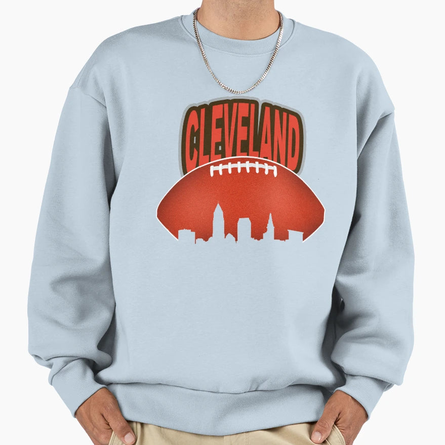 Cleveland Football Skyline Sweatshirt - Fun Novelty Design Unisex - T-Shirt, Sweatshirt, Hoodie
