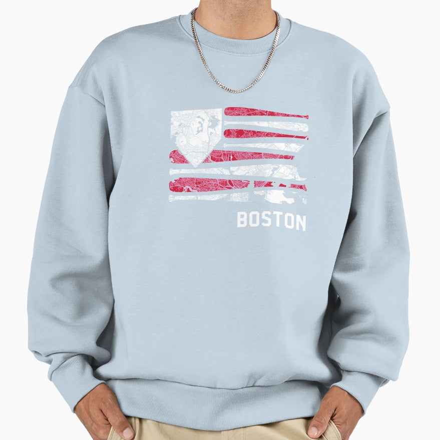 Boston Baseball Is American Sweatshirt - Unique Graphic Unisex - T-Shirt, Sweatshirt, Hoodie