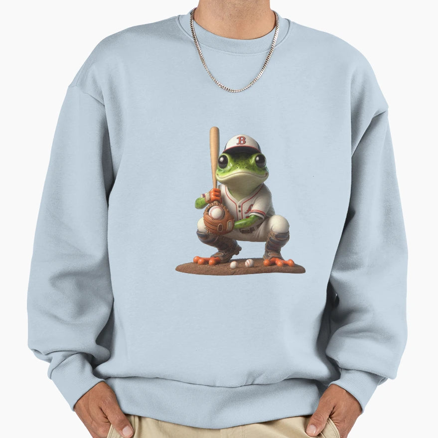 Funky Frogs Baseball Sweatshirt - Graphic Print for Adults - T-Shirt, Sweatshirt, Hoodie