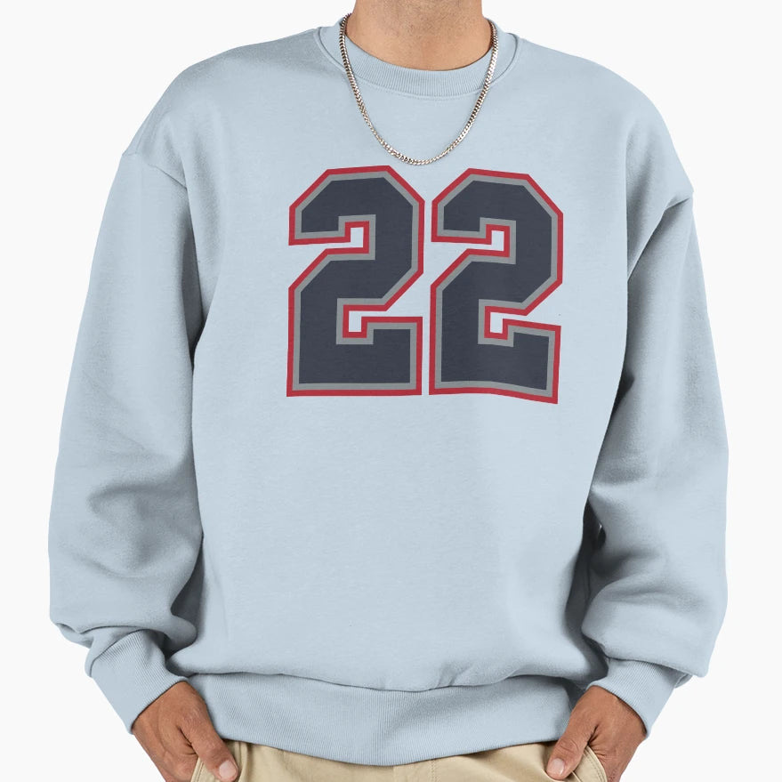 22 Navy Grey Red Sports Number Sweatshirt - Streetwear Style for Adults - T-Shirt, Sweatshirt, Hoodie