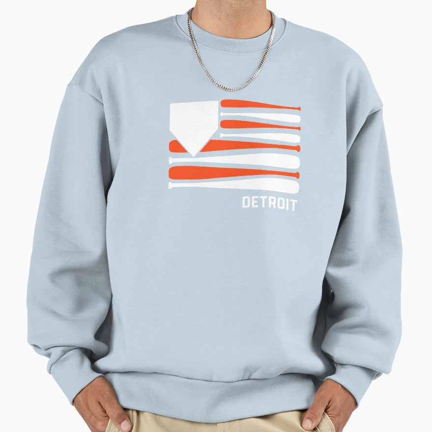 Detroit Baseball Is American Sweatshirt - Trendy Graphic for Adults - T-Shirt, Sweatshirt, Hoodie