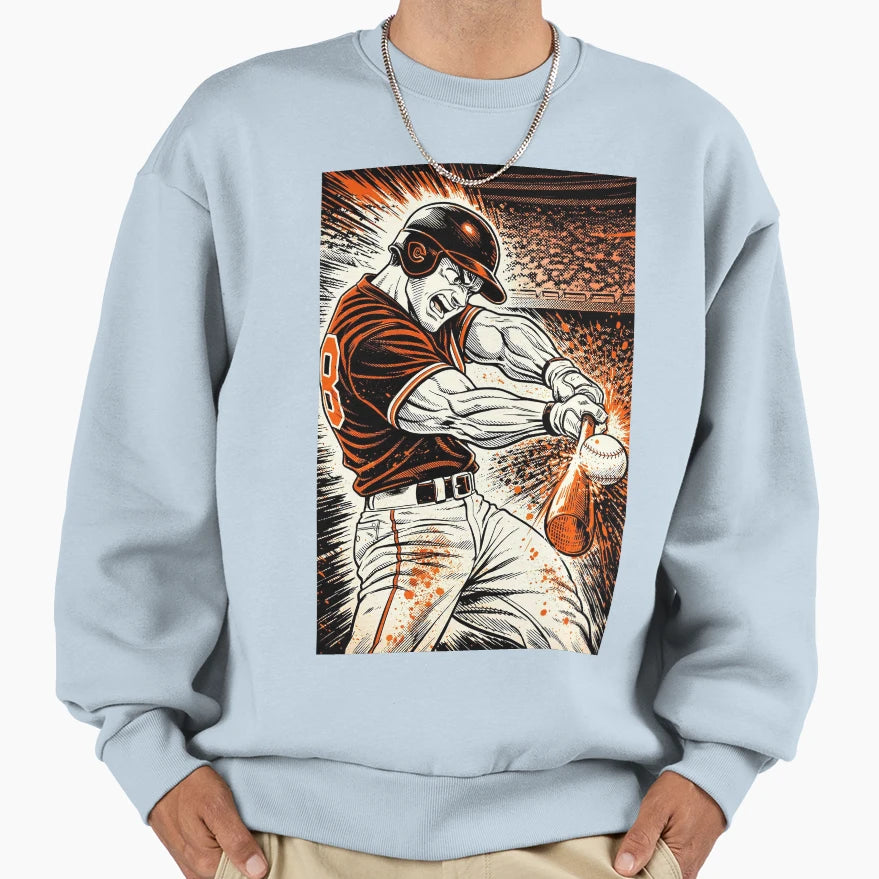 Power Swing Explosive Baseball Batter Sweatshirt - Trendy Graphic Unisex - T-Shirt, Sweatshirt, Hoodie