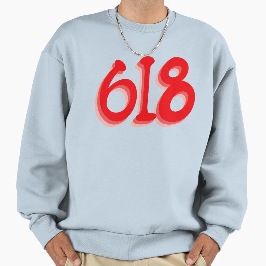 618 Illinois Red Vsco Sweatshirt - Streetwear Style for Adults - T-Shirt, Sweatshirt, Hoodie