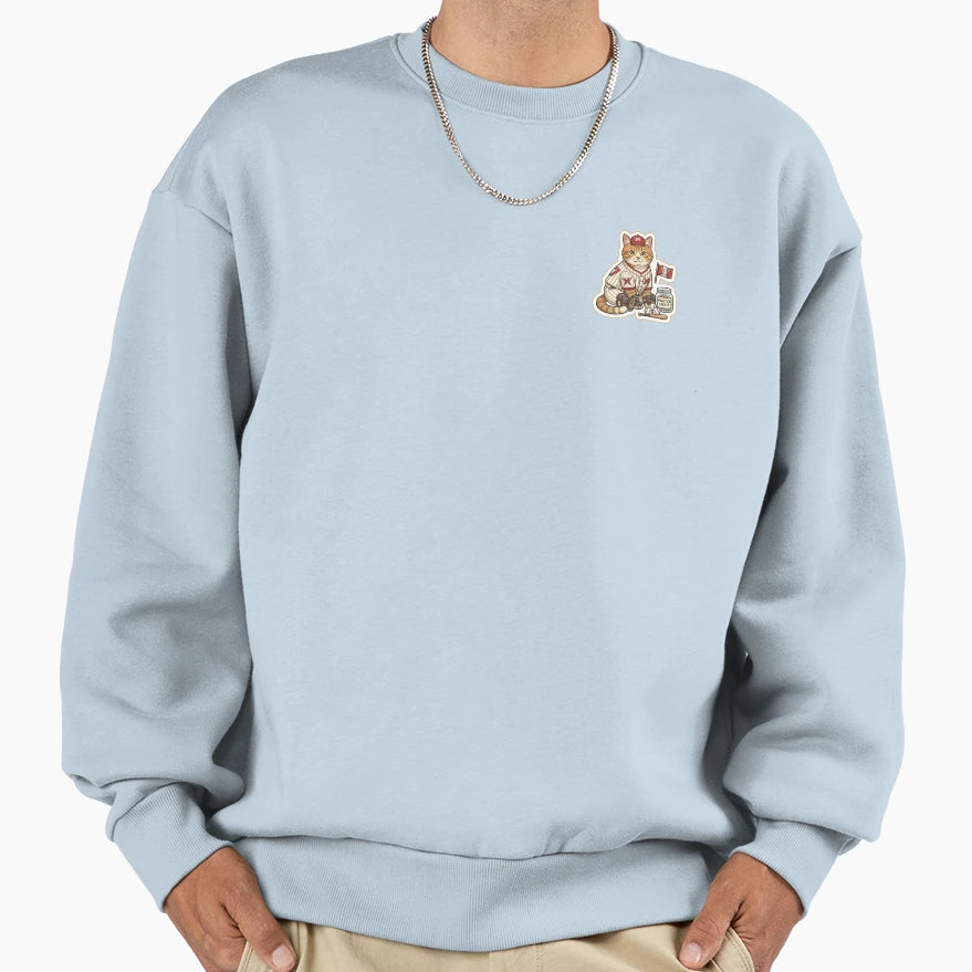 Baseball Player Ginger Cat Home Sweatshirt - Streetwear Style Men Women - T-Shirt, Sweatshirt, Hoodie