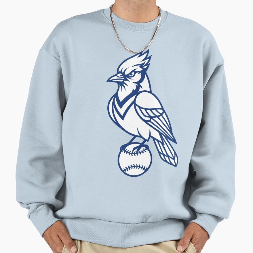 Blue Jay Baseball Mascot Outline Sweatshirt - Novelty Apparel Men Women - T-Shirt, Sweatshirt, Hoodie