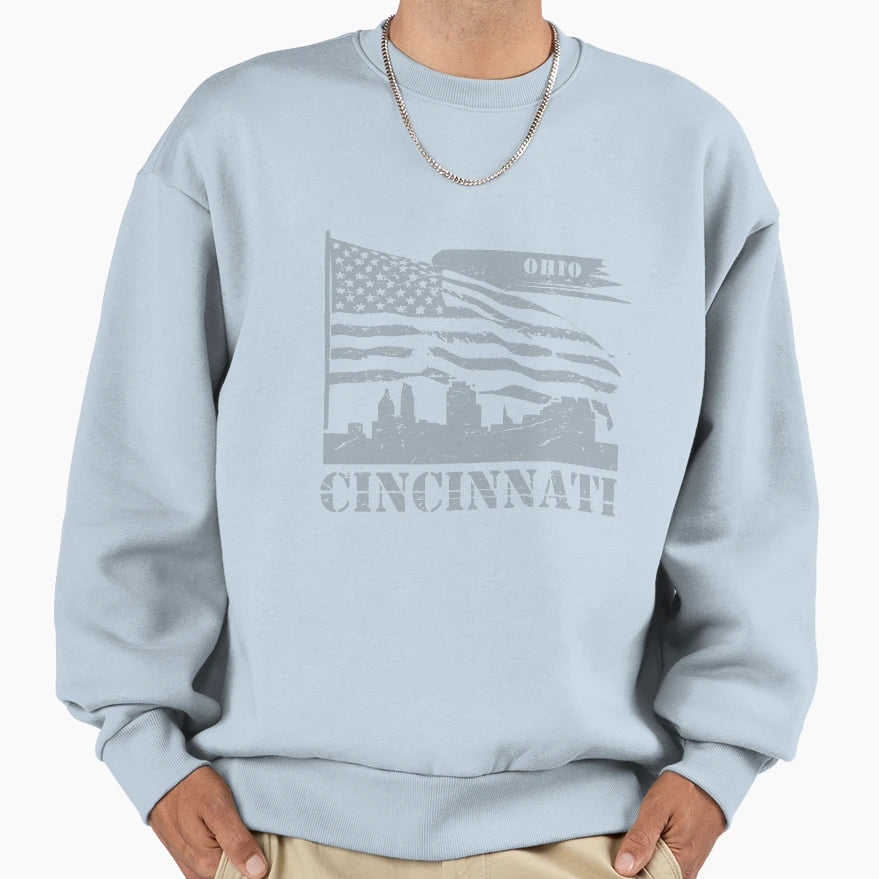 Cincinnati Ohio United States Sweatshirt - Custom Art Print for Adults - T-Shirt, Sweatshirt, Hoodie